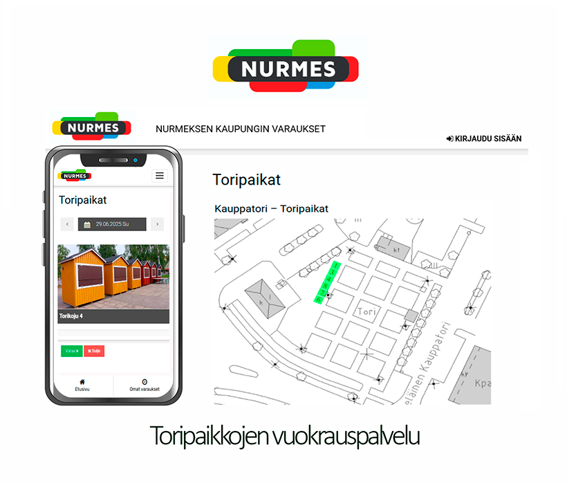 Nurmeksen kaupungin torikojujen varauspalvelu